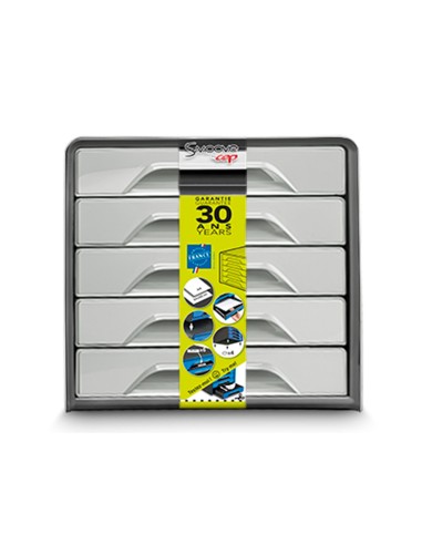 Fichero cajones de sobremesa cep smoove 5 cajones color gris 288x360x270 mm