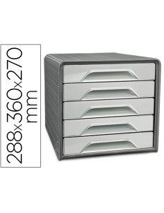 Fichero cajones de sobremesa cep smoove 5 cajones color gris 288x360x270 mm
