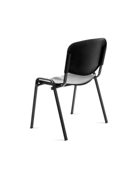 Silla rocada confidente estructura metalica respaldo y asiento en polimero color negro Silla rocada confidente estructura metalica respaldo y asiento en polimero color negro