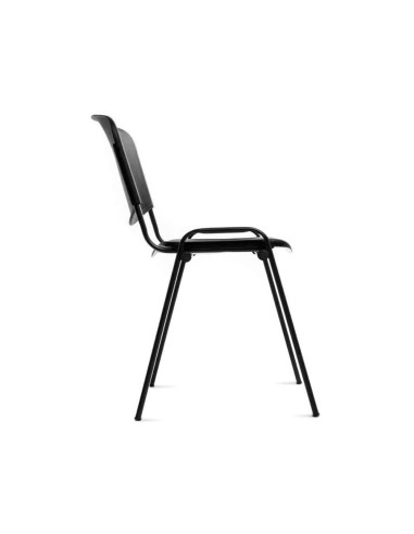 Silla rocada confidente estructura metalica respaldo y asiento en polimero color negro