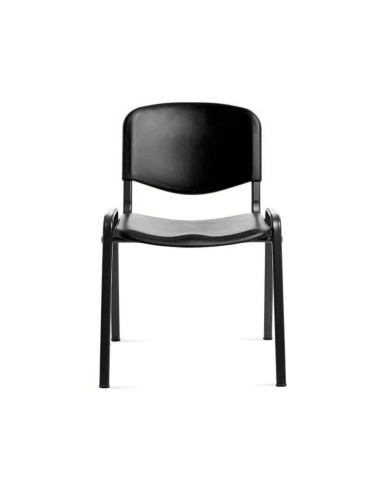 Silla rocada confidente estructura metalica respaldo y asiento en polimero color negro