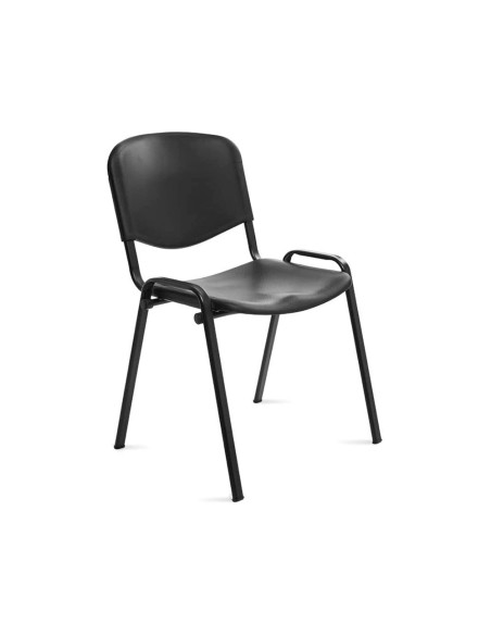 Silla rocada confidente estructura metalica respaldo y asiento en polimero color negro Silla rocada confidente estructura metalica respaldo y asiento en polimero color negro