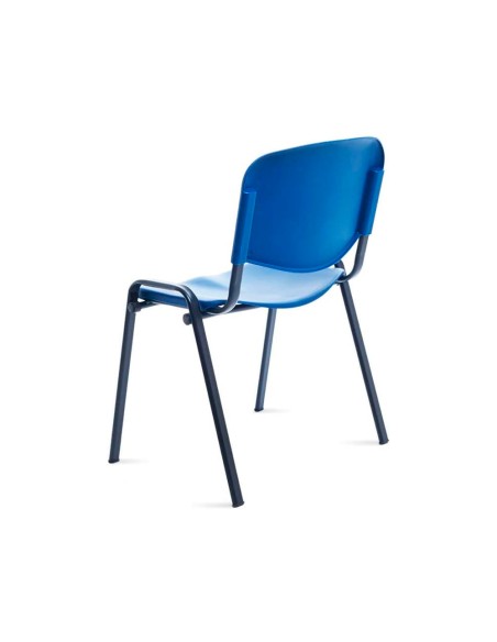 Silla rocada confidente estructura metalica respaldo y asiento en polimero color azul Silla rocada confidente estructura metalica respaldo y asiento en polimero color azul