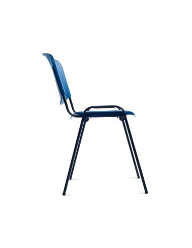 Silla rocada confidente estructura metalica respaldo y asiento en polimero color azul