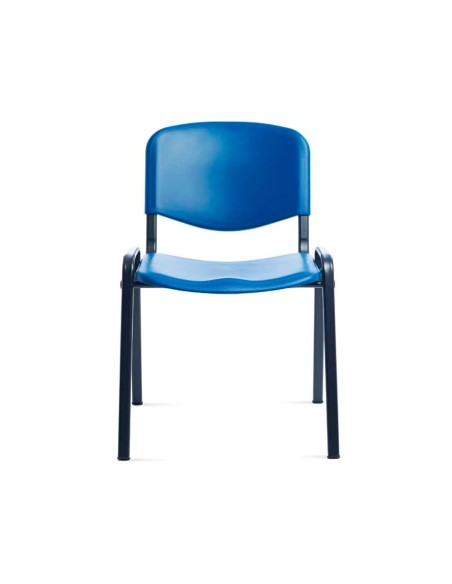 Silla rocada confidente estructura metalica respaldo y asiento en polimero color azul Silla rocada confidente estructura metalica respaldo y asiento en polimero color azul