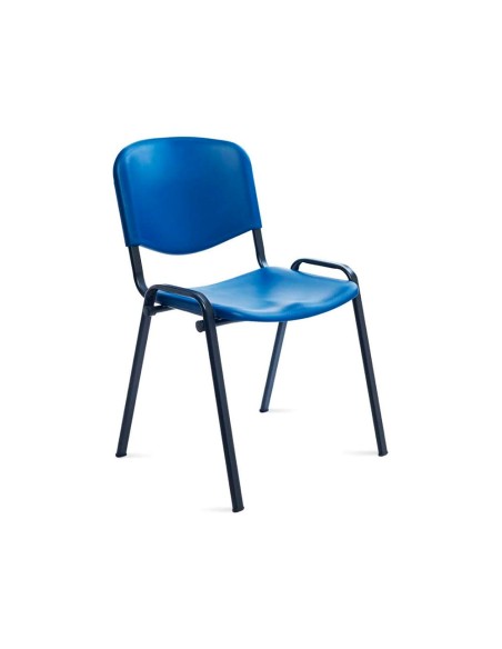 Silla rocada confidente estructura metalica respaldo y asiento en polimero color azul Silla rocada confidente estructura metalica respaldo y asiento en polimero color azul