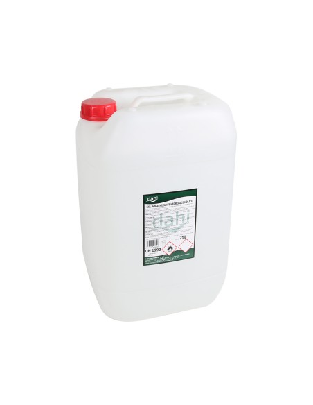 Gel hidroalcoholico higienizante dahi para manos garrafa de 25 litros
