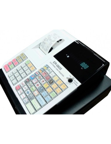 Registradora ecr sampos er 60 blanca 28 departamentos display vfd antireflejos conforme normativa factura