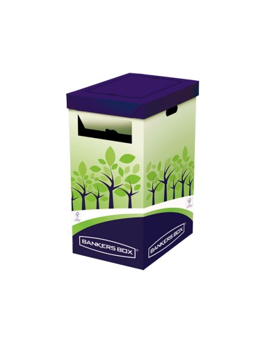 Contenedor papelera reciclaje fellowes carton doble 100 reciclado montaje manual entrada superior 69 litros