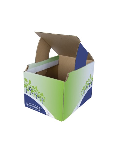 Contenedor papelera reciclaje fellowes sobremesa carton 100 reciclado montaje manual entrada frontal y tapa