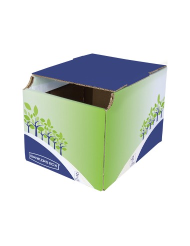 Contenedor papelera reciclaje fellowes sobremesa carton 100 reciclado montaje manual entrada frontal y tapa