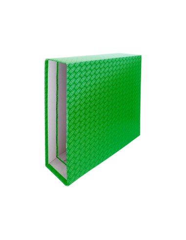 Caja archivador de palanca carton forrado elba folio lomo 85 mm verde