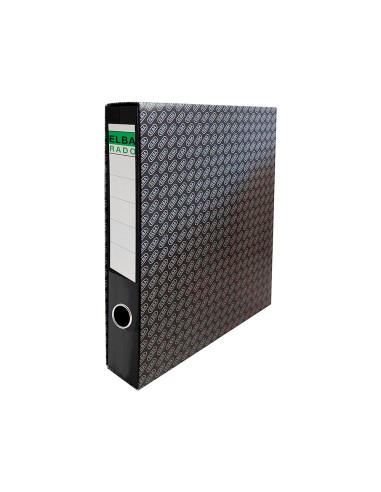 Caja archivador de palanca carton forrado elba folio lomo 65 mm negro