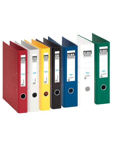 Archivador de palanca elba chic carton forrado pvc con rado folio lomo de 80 mm azul