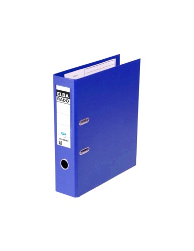 Archivador de palanca elba chic carton forrado pvc con rado folio lomo de 80 mm azul