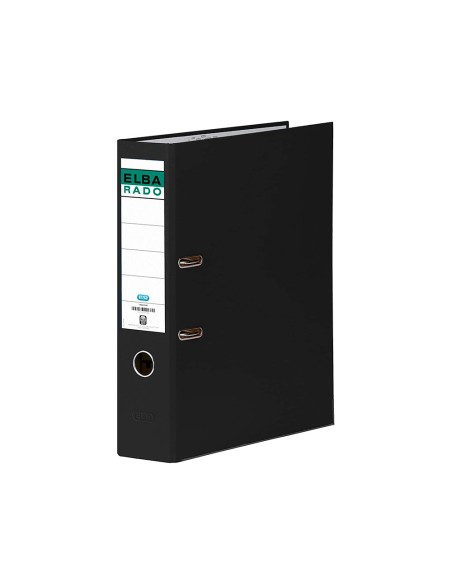Archivador de palanca elba chic carton forrado pvc con rado din a4 lomo de 80 mm negro
