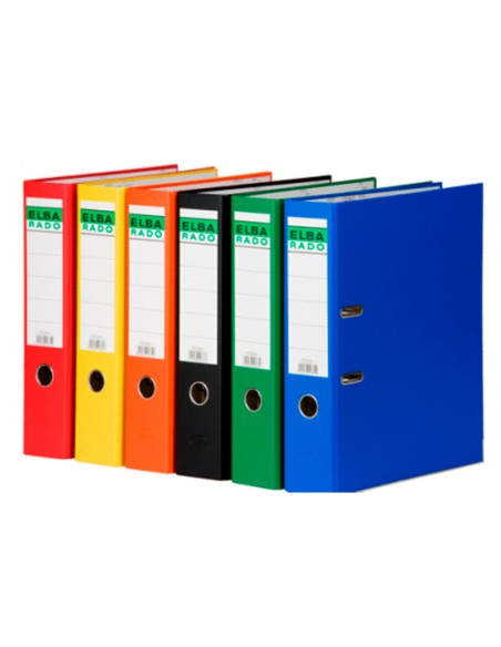 Archivador de palanca elba chic carton forrado pvc con rado din a4 lomo de 80 mm rojo