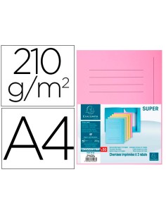 Subcarpeta cartulina con 3 solapas exacompta din a4 impresa rosa 210 gr