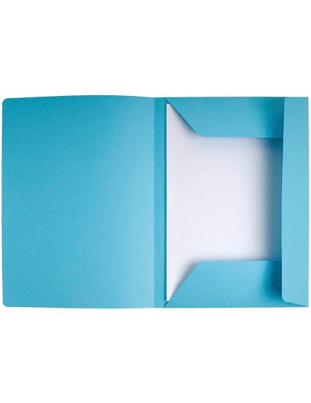 Subcarpeta cartulina con 3 solapas exacompta din a4 impresa azul claro 210 gr