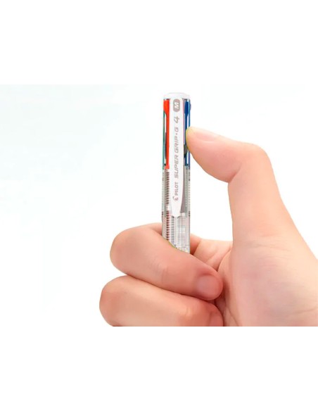 Boligrafo pilot super grip g 4 colores retractil sujecion de caucho tinta base de aceite cuerpo transparente