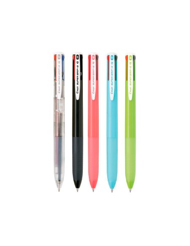 Boligrafo pilot super grip g 4 colores retractil sujecion de caucho tinta base de aceite cuerpo color verde