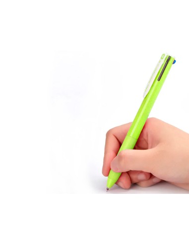 Boligrafo pilot super grip g 4 colores retractil sujecion de caucho tinta base de aceite cuerpo color verde