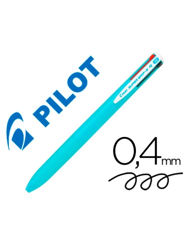 Boligrafo pilot super grip g 4 colores retractil sujecion de caucho tinta base de aceite cuerpo color azul