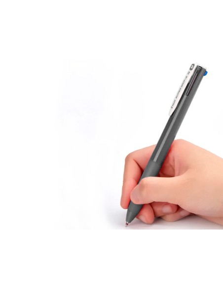 Boligrafo pilot super grip g 4 colores retractil sujecion de caucho tinta base de aceite cuerpo color negro