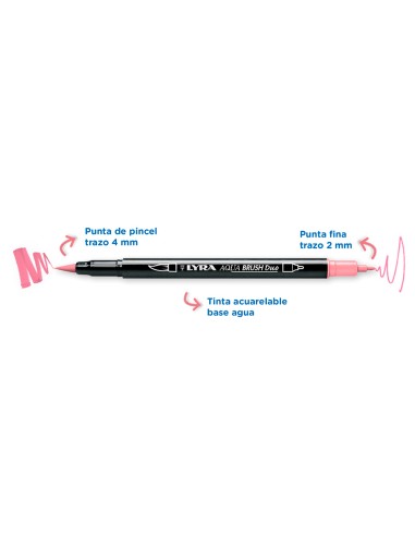 Rotulador lyra aqua brush acuarelable doble punta y pincel tonos piel blister de 6 unidades surtidas