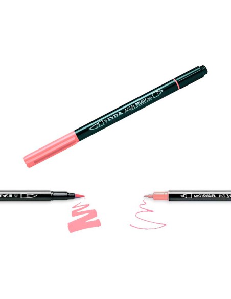 Rotulador lyra aqua brush acuarelable doble punta y pincel tonos pastel blister de 6 unidades surtidas