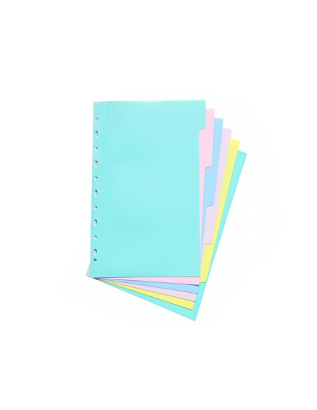 Separador carchivo polipropileno soft extra fuerte din a4 multitaladro juego de 6 posiciones