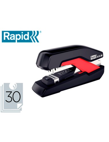 Grapadora rapid so30c plastico negro rojo capacidad 30 hojas usa grapas omnipress 30