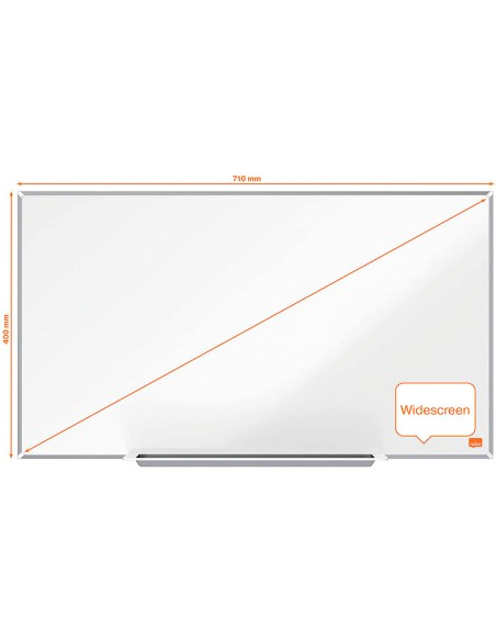 Pizarra blanca nobo ip pro 40 acero vitrificado magnetico 890x500 mm