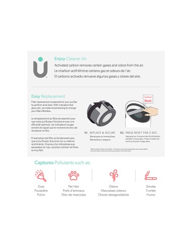 Filtro de carbono leitz dupont para purificador de aire trusens z 3000 pack de 3 unidades