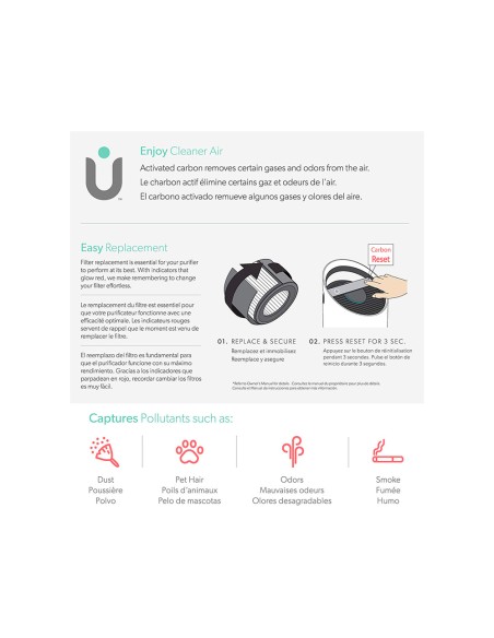 Filtro de carbono leitz dupont para purificador de aire trusens z 3000 pack de 3 unidades