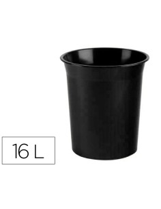 Papelera plastico archivo 2000 antimicrobiana sanitized plastico negro 18 litros 290x310 mm