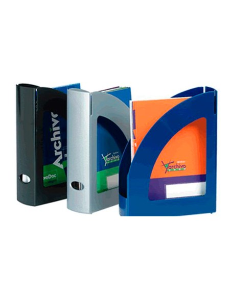 Revistero archivo 2000 antimicrobiano sanitized poliestireno lomo 80 mm azul 250x80x320 mm