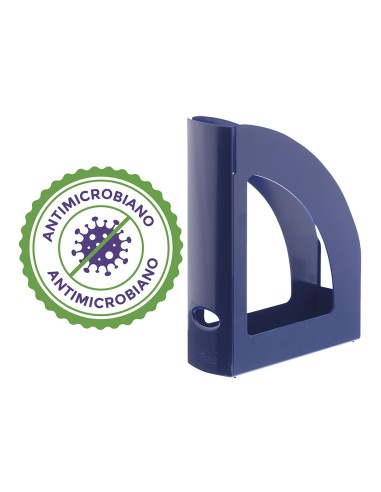 Revistero archivo 2000 antimicrobiano sanitized poliestireno lomo 80 mm azul 250x80x320 mm