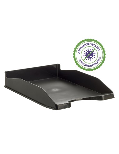 Bandeja sobremesa archivo 2000 antimicrobiana sanitized plastico negro apilable 3 posiciones para formatos din