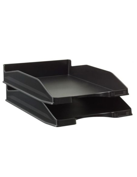 Bandeja sobremesa archivo 2000 antimicrobiana sanitized plastico negro apilable 3 posiciones para formatos din