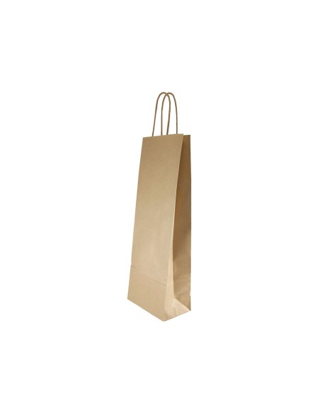 Bolsa kraft basika natural reciclado 90 gr asa retorcida tamano l 320x140x400 mm