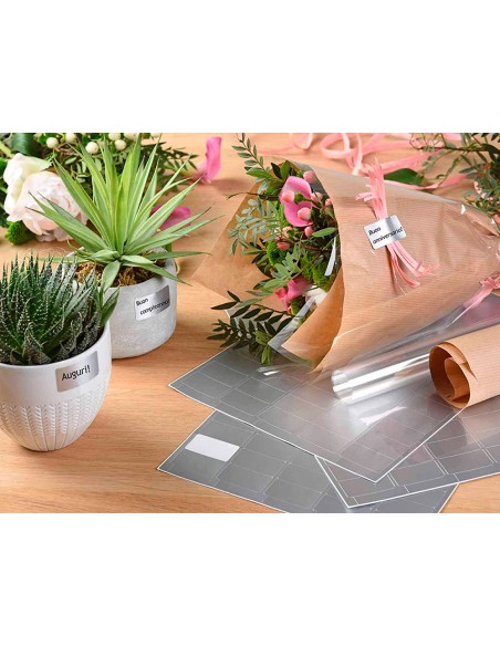 Etiqueta adhesiva tico papel satinado oro plata laser medidas surtidas caja de 626 unidades