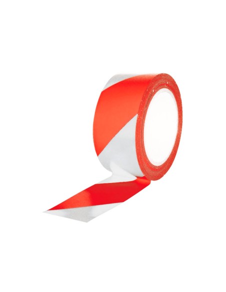 Cinta de senalizacion q connect no adhesiva rojo y blanco 300 mt x 75 mm