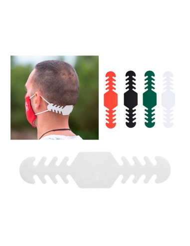 Ajustador salvaorejas mascarilla silicona flexible 3 posiciones ajuste color blanco 194x18 cm