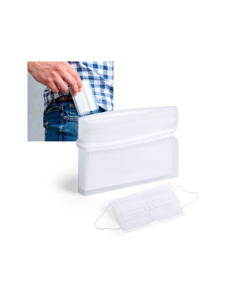 Portamascarilla polipropileno de bolsillo color blanco 85x6 cm