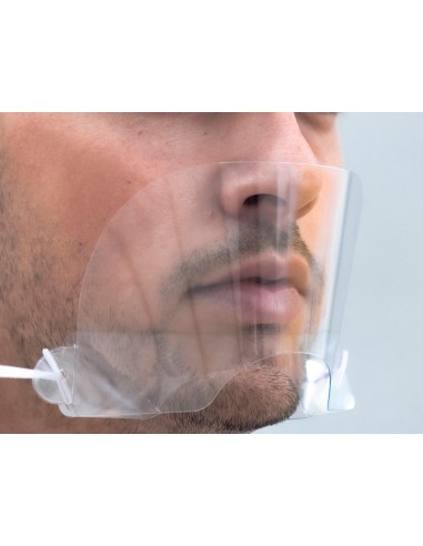 Pantalla protectora buconasal leiban con protector para barbilla material pet 17x85 cm