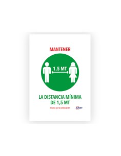 Senal adhesiva avery mantener distancia minina de 15 mt din a4 resistente a los rayos uv pack de 2 unidades
