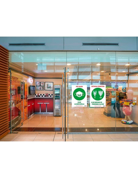 Senal adhesiva avery usar la mascarilla din a4 resistente a los rayos uv pack de 2 unidades