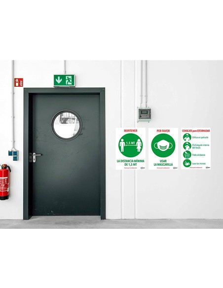 Senal adhesiva avery usar la mascarilla din a4 resistente a los rayos uv pack de 2 unidades