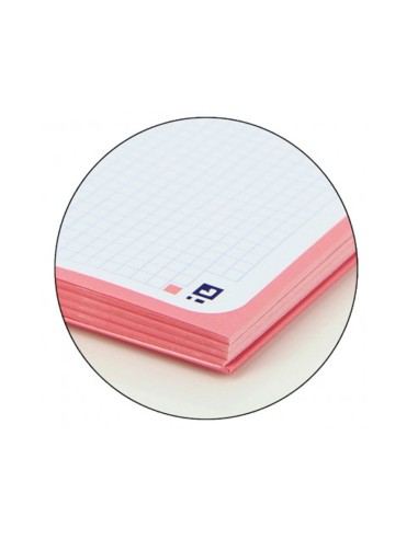 Recambio color 1 oxford din a4 80 hojas 90 gr cuadro 5 mm 4 taladros color rosa chicle